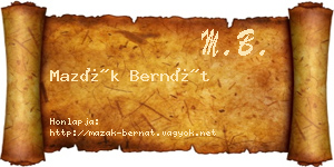 Mazák Bernát névjegykártya